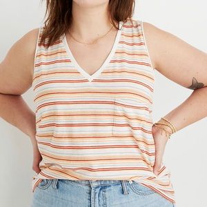 Madewell Women’s V Neck Striped Tank Top size XL